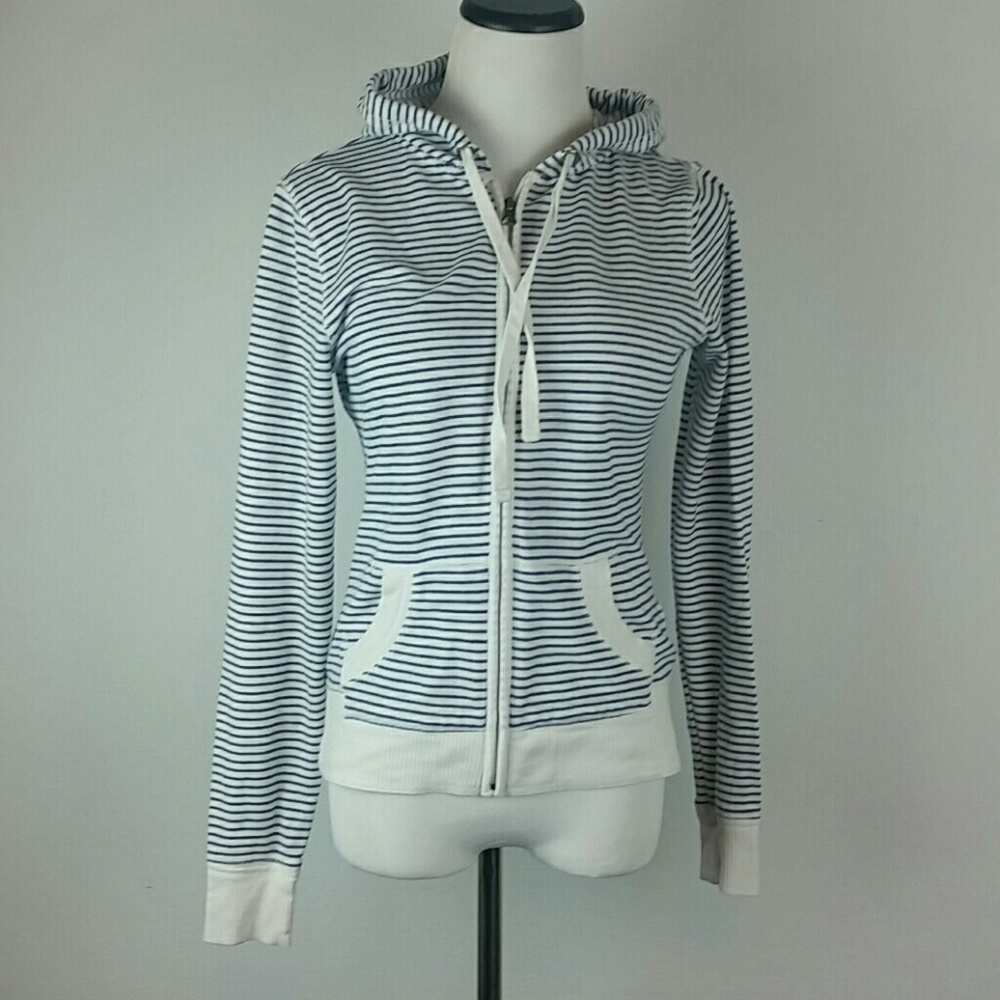 SO l Striped Light Weight Zippers Hoodie B2